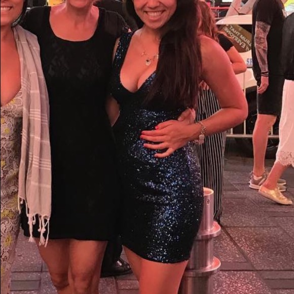 Dress the Population Navy Sequined Mini Dress - Picture 2 of 4